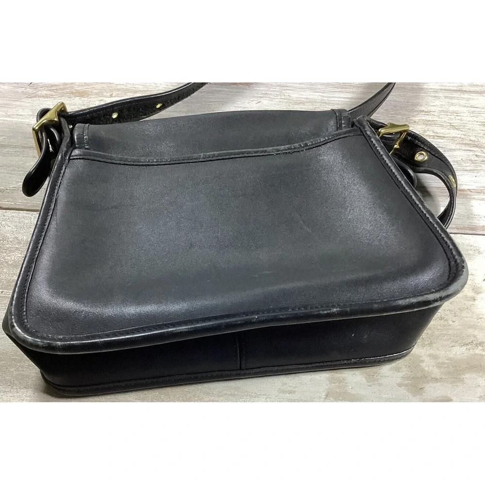 Vintage Coach Original Legacy Rambler Bag Black Leather Made in USA‎ Turn Lock